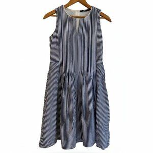Classic Nautical Costal Striped Blue and White 100% Cotton Dress